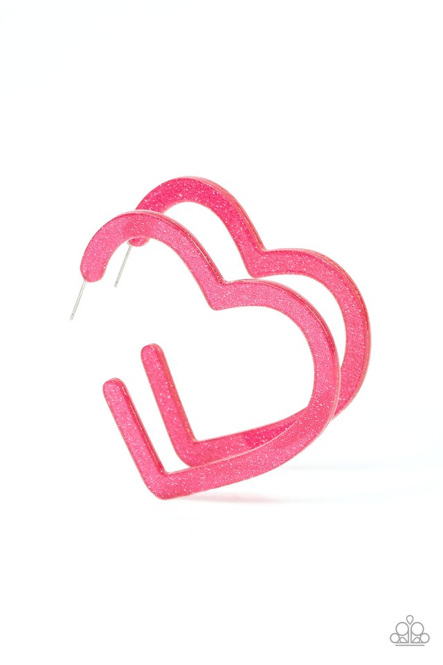 Heart-Throbbing Pink Earrings (Hoops)