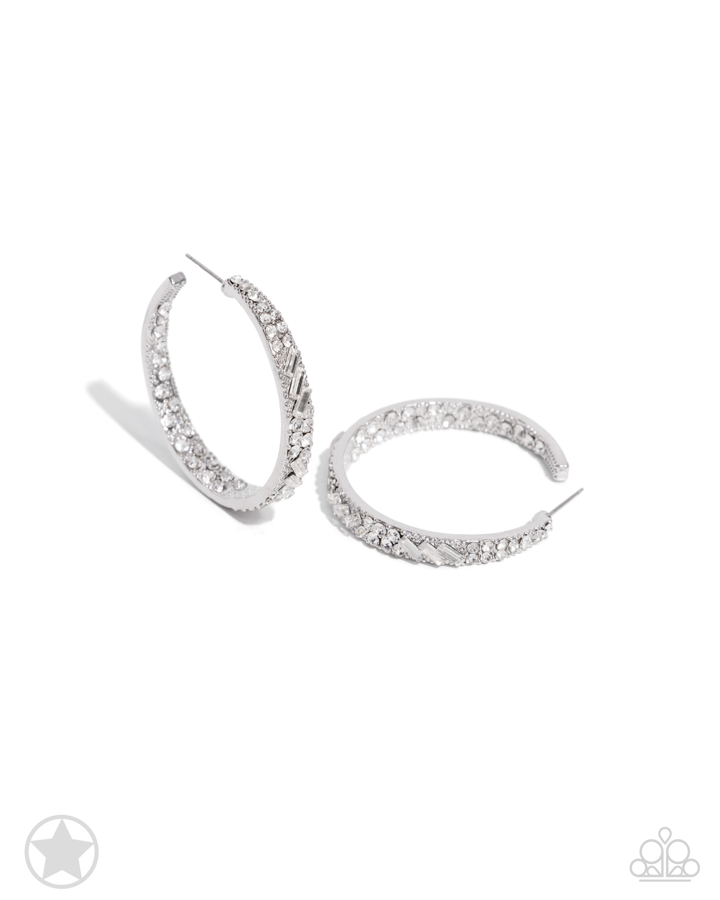 GLITZY By Association Silver Earrings (Hoops)