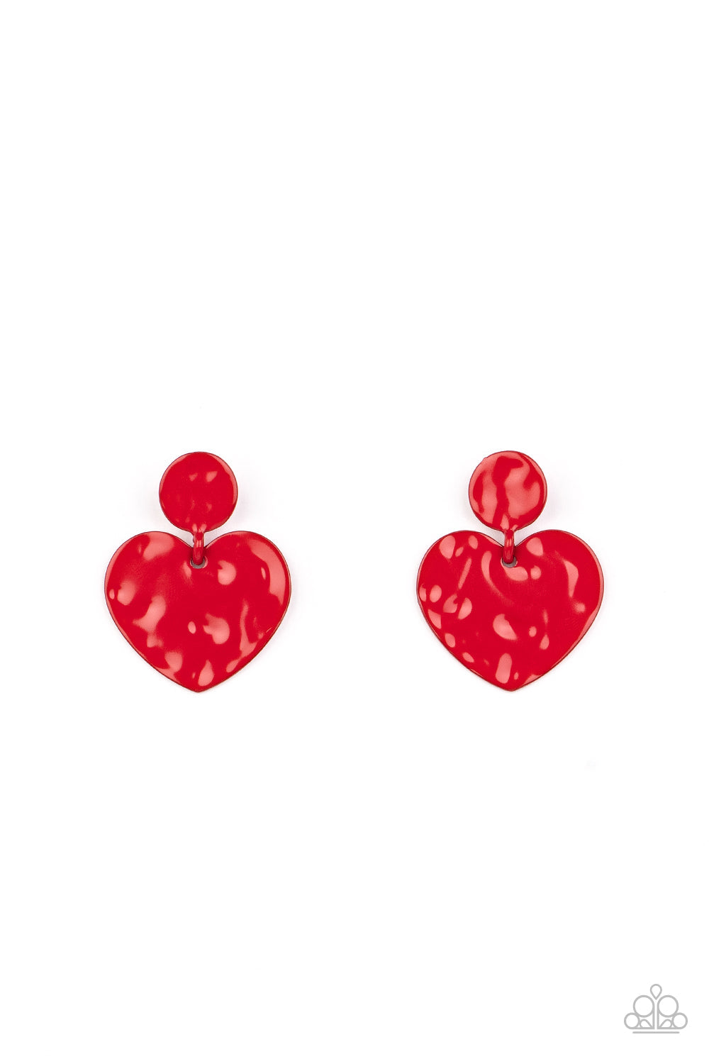 Just a Little Crush Red Earrings (Post Back)