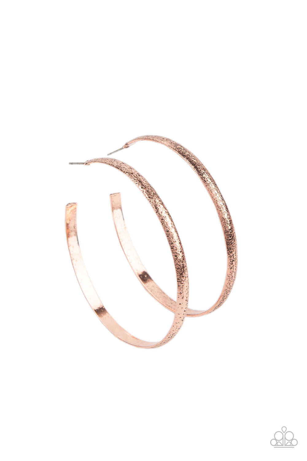 Rustic Radius Copper Earrings (Hoops)