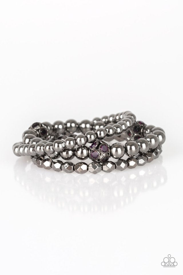 Noticeably Noir Purple Bracelet (Stretchy)