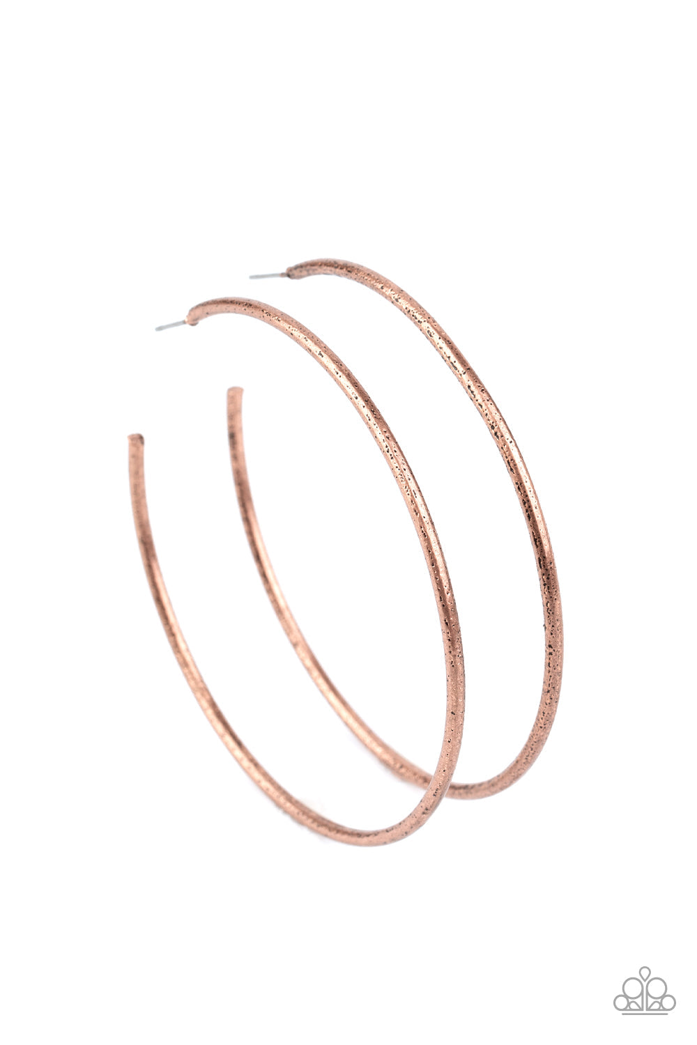 Rustic Roundabout Copper Earrings (Hoops)