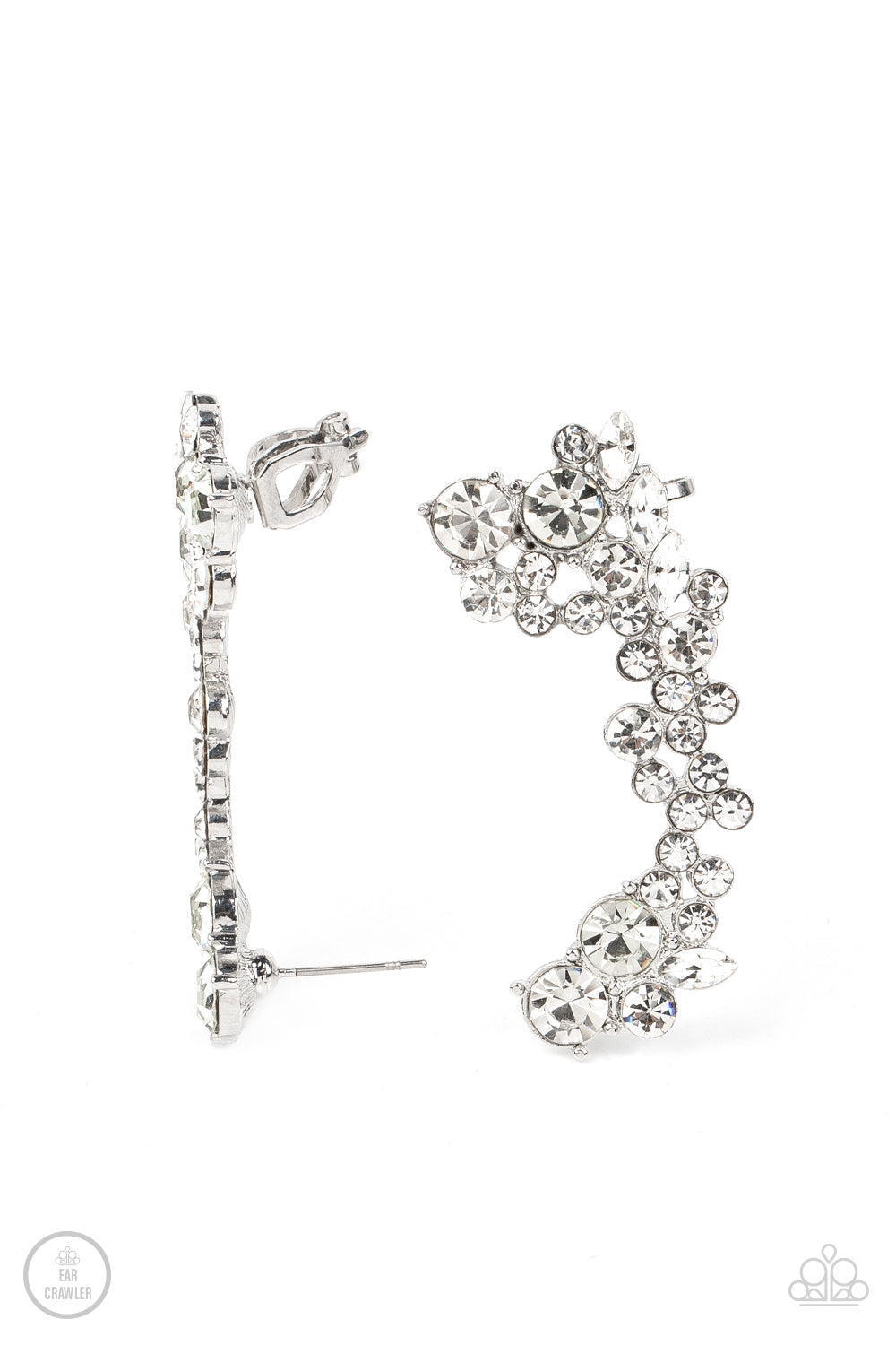 Astronomical Allure White Earrings (Post Back/Crawler)