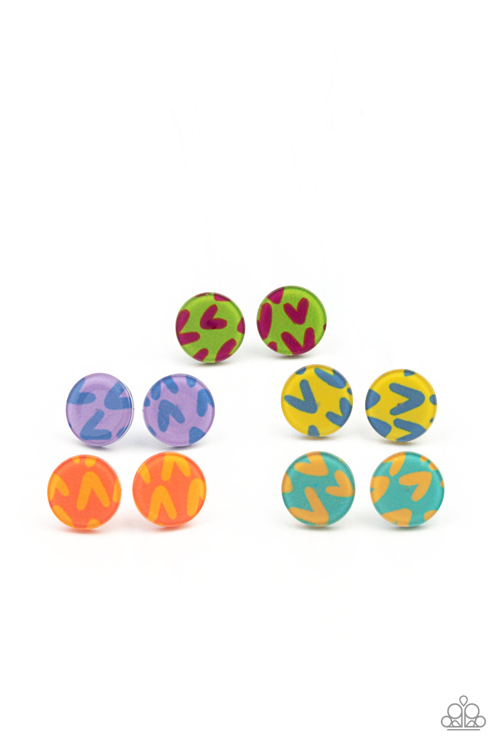 (Starlet Shimmer-Little Diva’s) V-Shaped Pattern 5-Piece Post Back Earrings