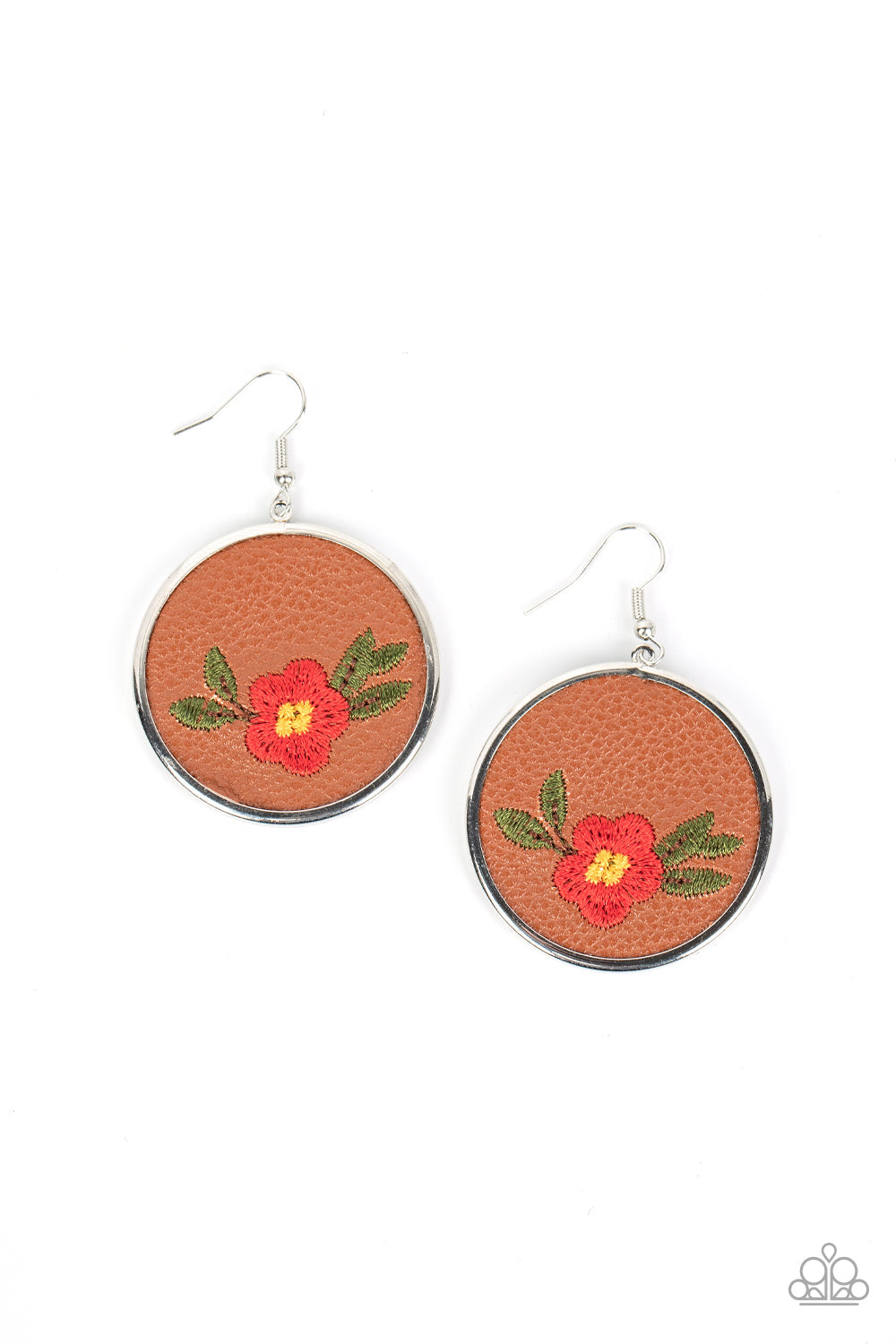 Prairie Patchwork Red Earrings