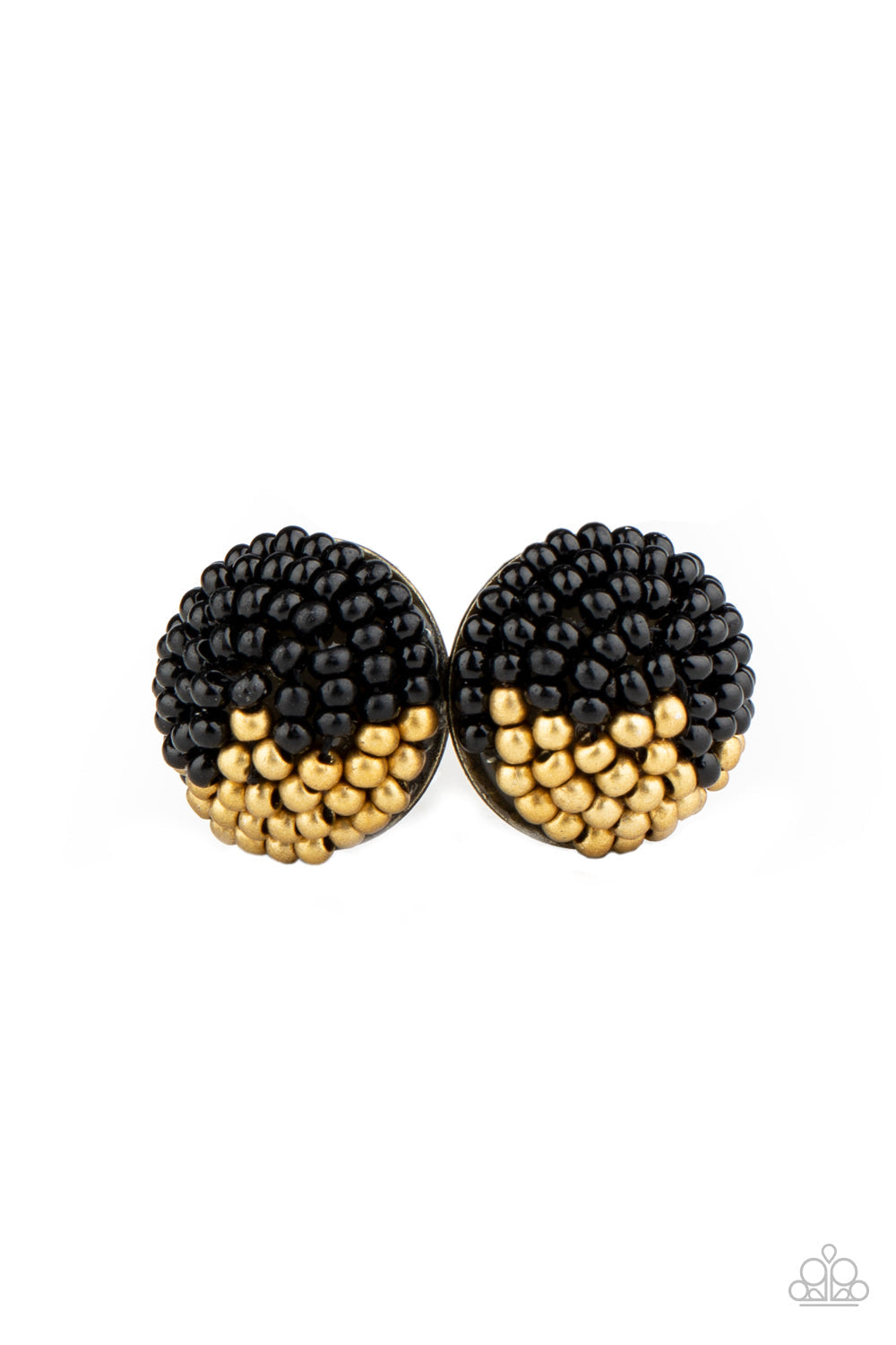 As Happy As Can BEAD Black Earrings (Post Back)