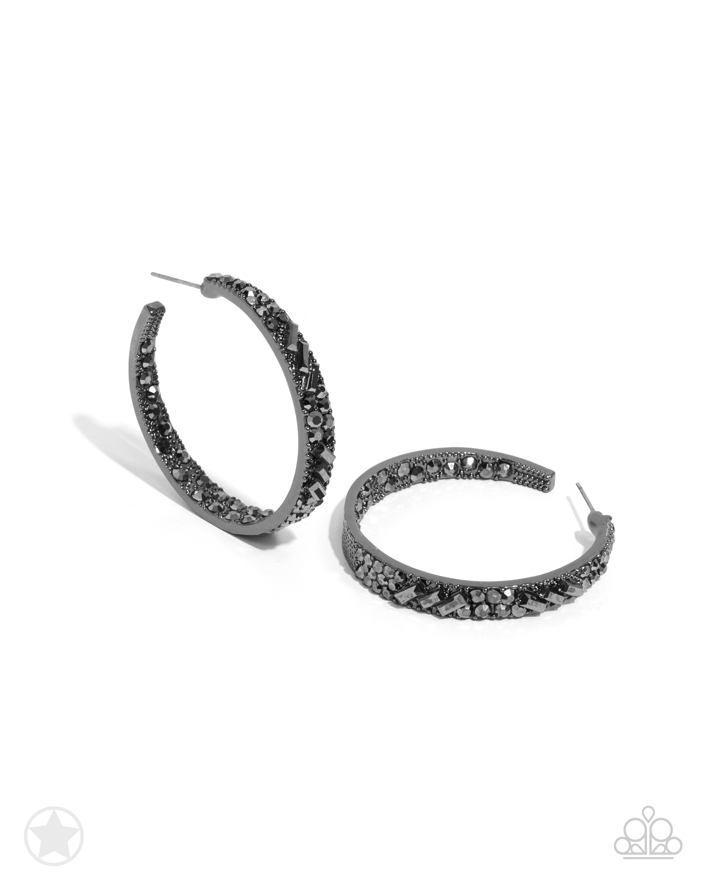 GLITZY By Association Black Earrings (Hoops)