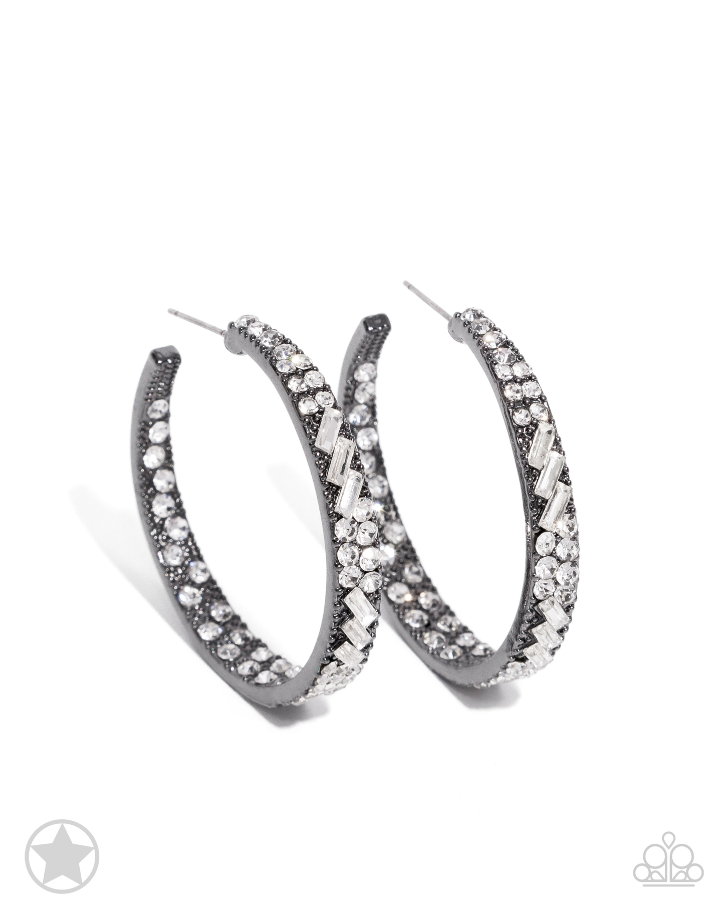 GLITZY By Association Gunmetal Earrings (Hoops)