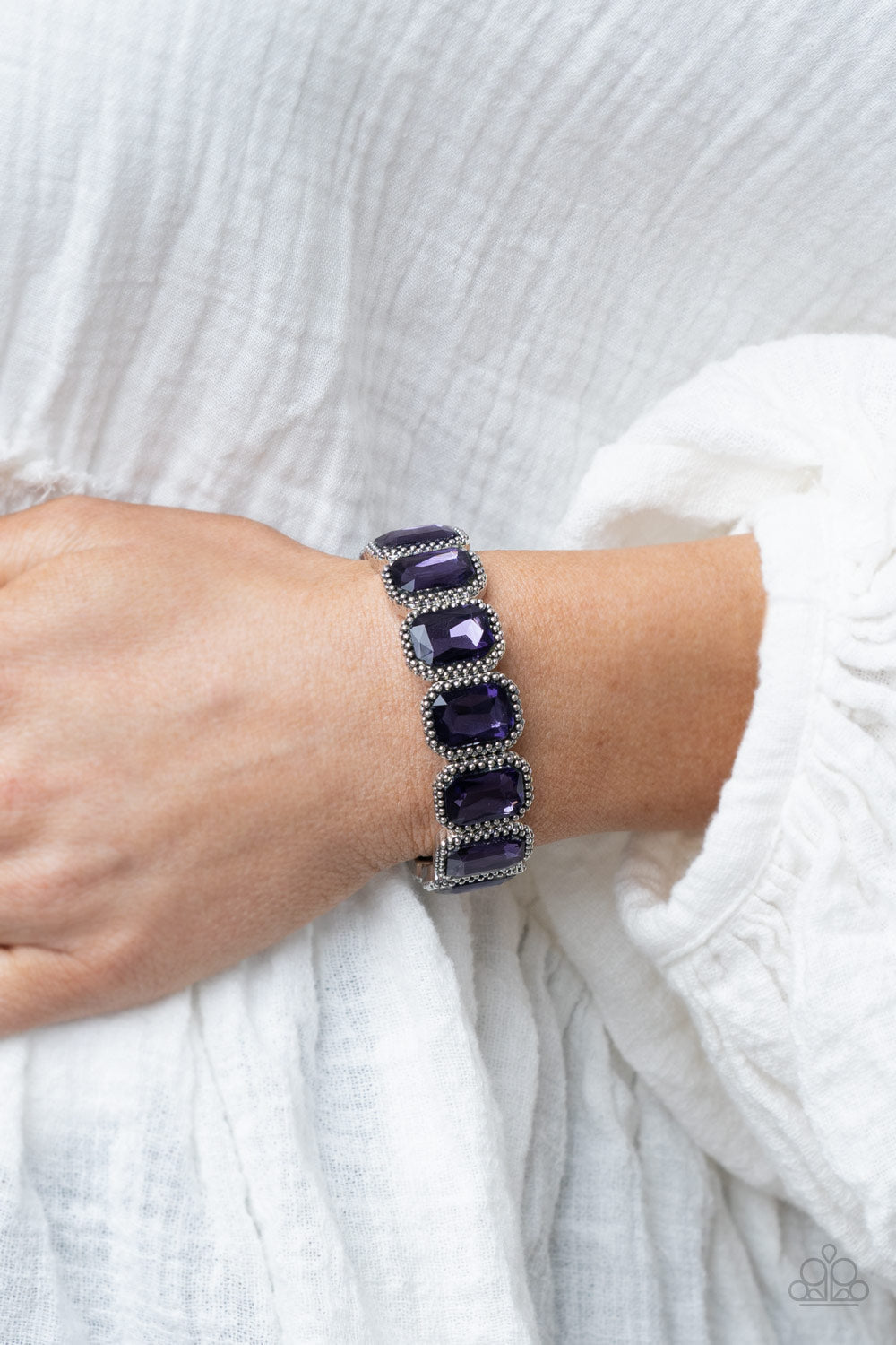 Studded Smolder Black Bracelet (Stretchy)