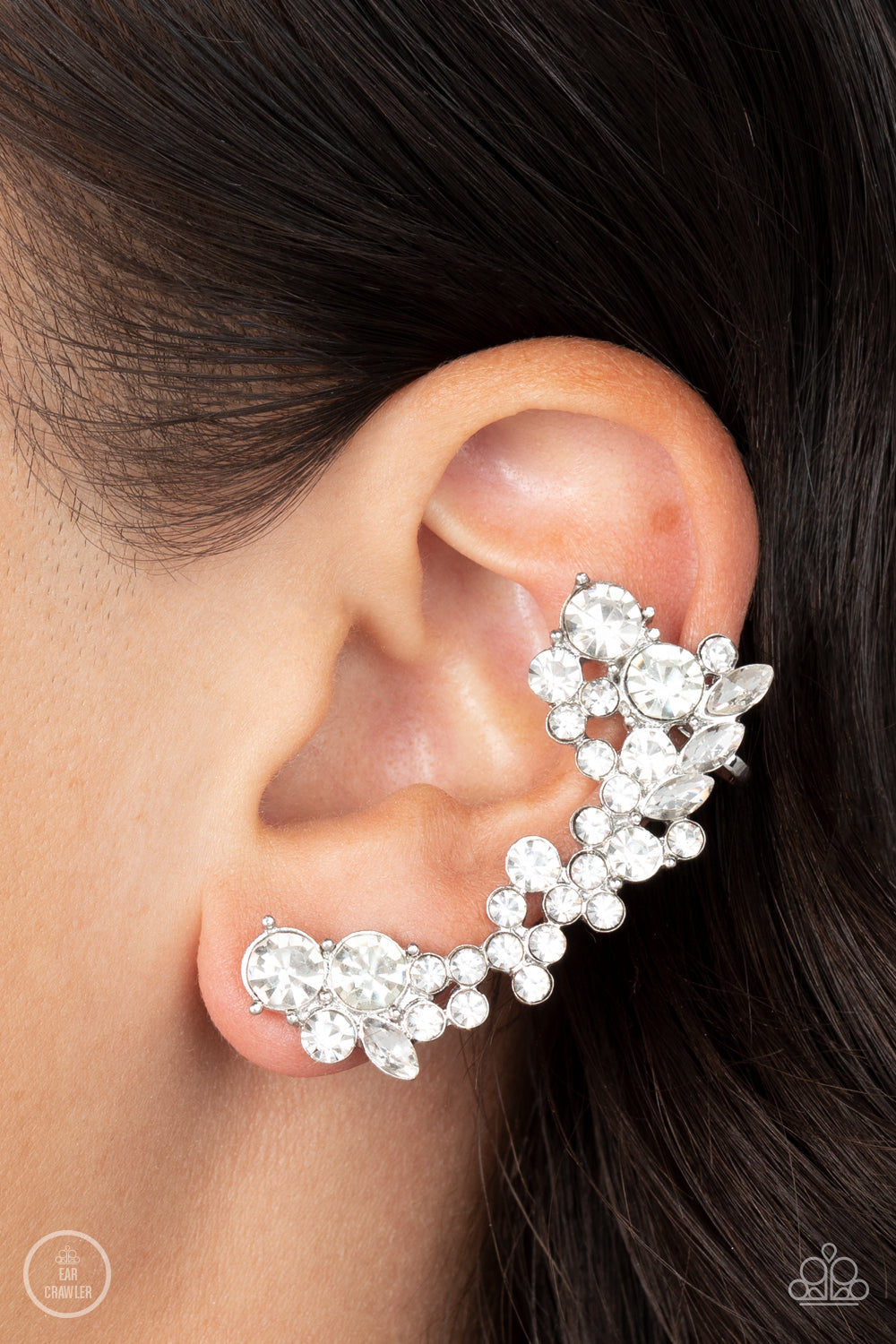 Astronomical Allure White Earrings (Post Back/Crawler)