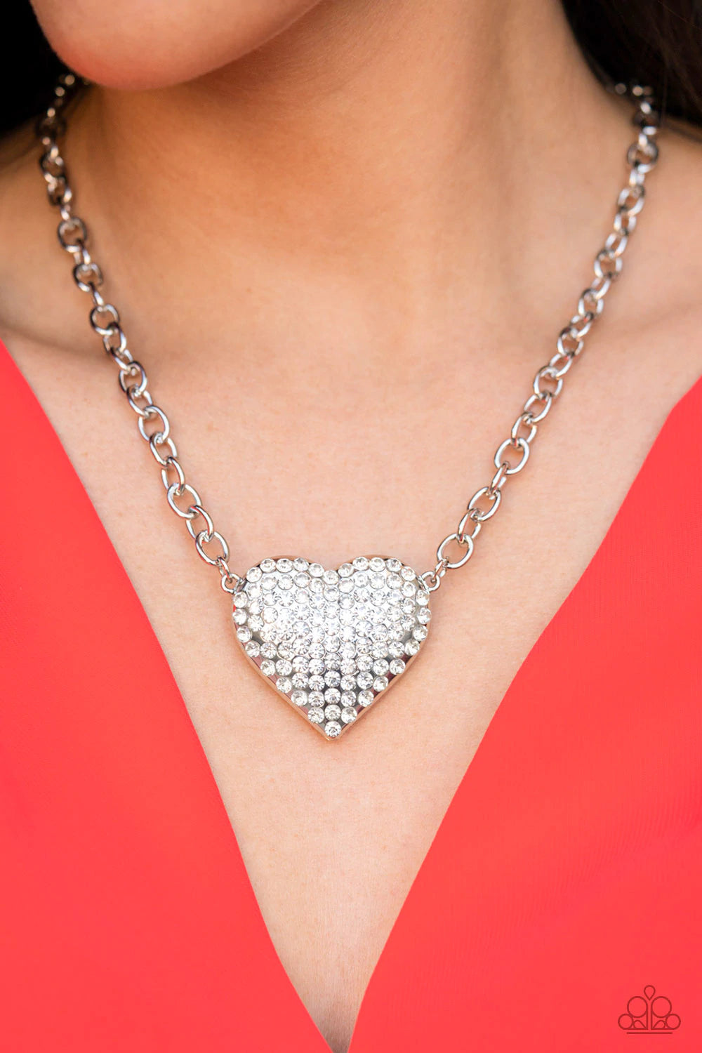 Heartbreakingly Blingly White Necklace