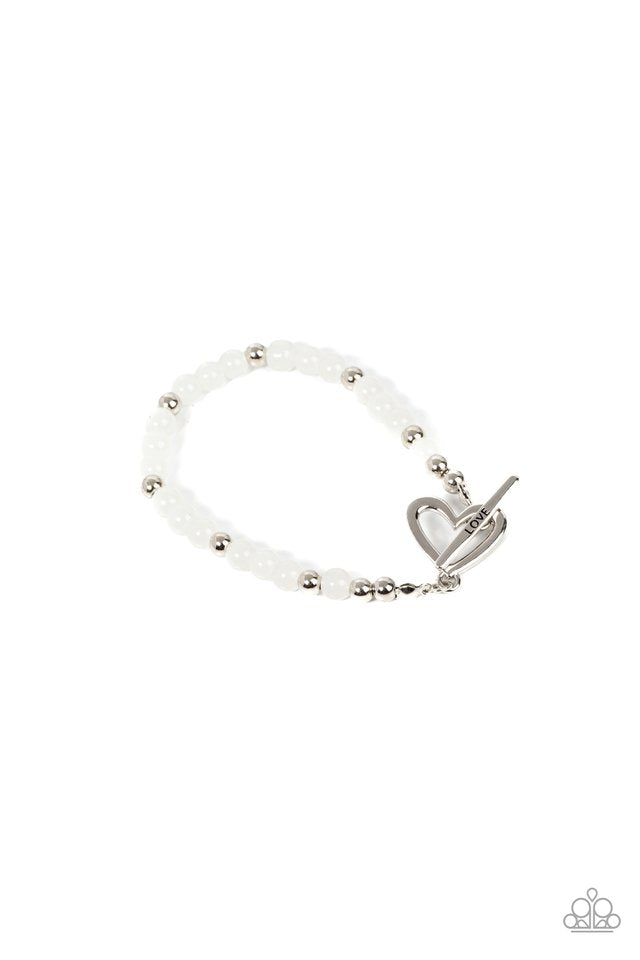 Following My Heart White Bracelet (Toggle)