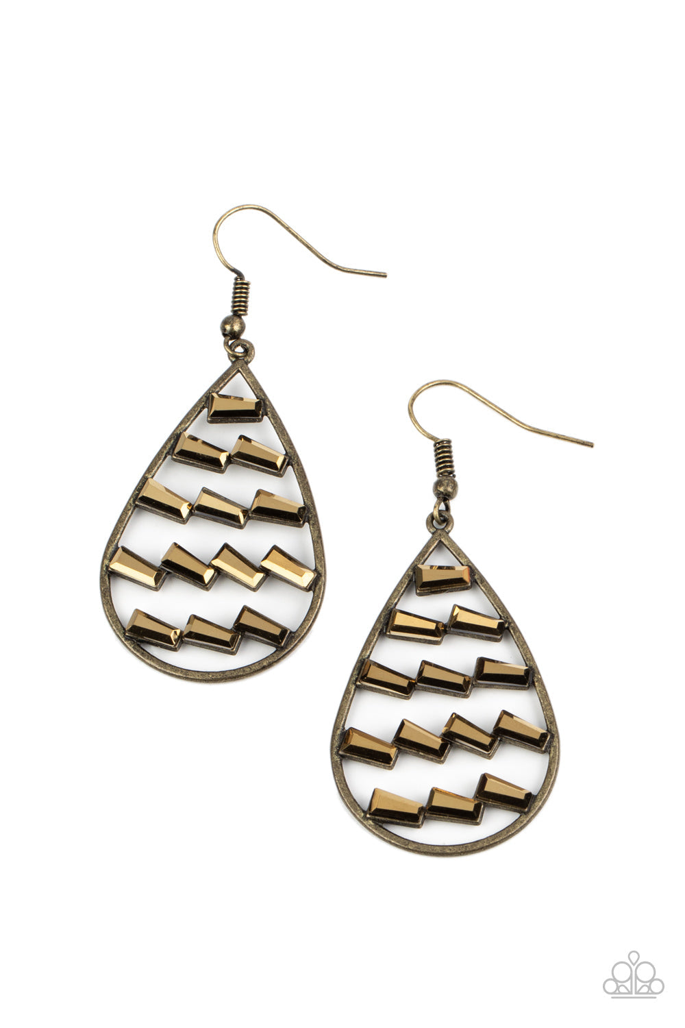 Glitzy Grit Brass Earrings