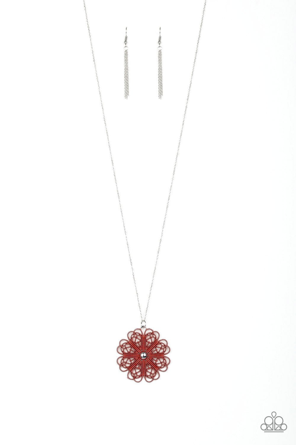 Spin Your Pinwheels Red Necklace