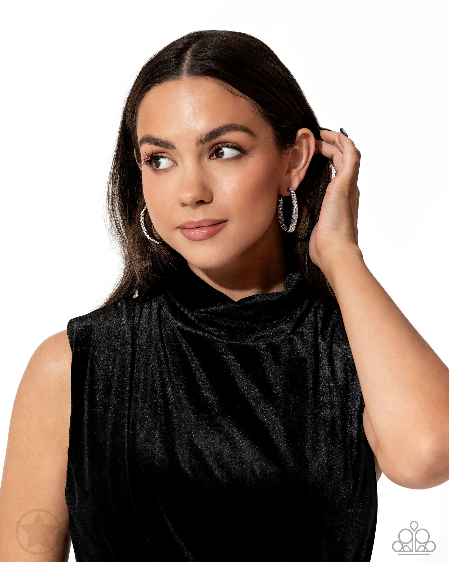 GLITZY By Association Gunmetal Earrings (Hoops)