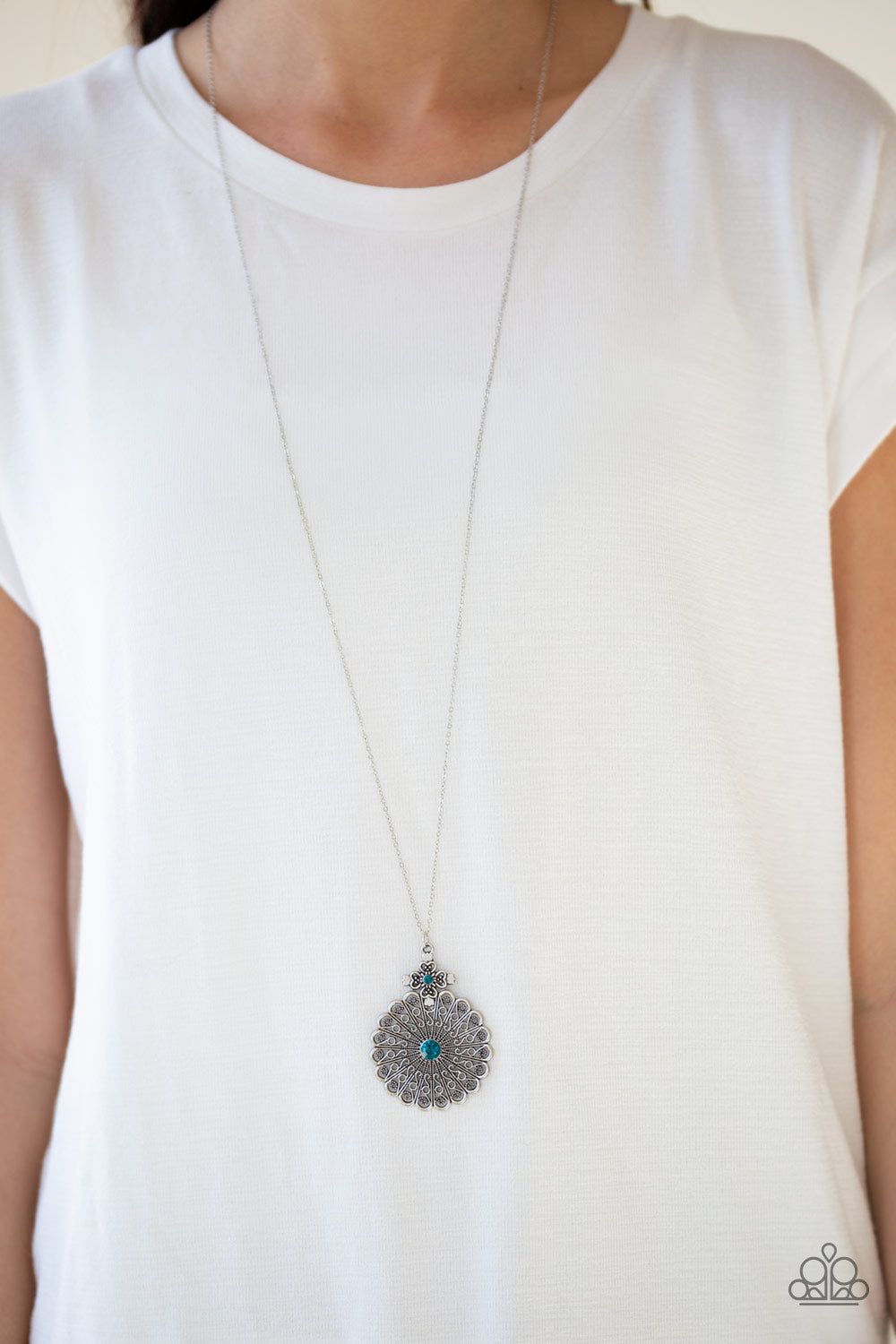 Walk On The WILDFLOWER Side Blue Necklace