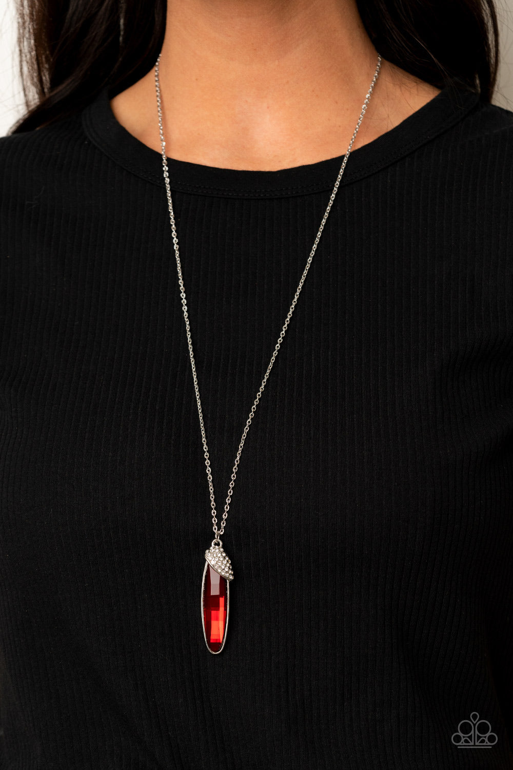 Spontaneous Sparkle Red Necklace