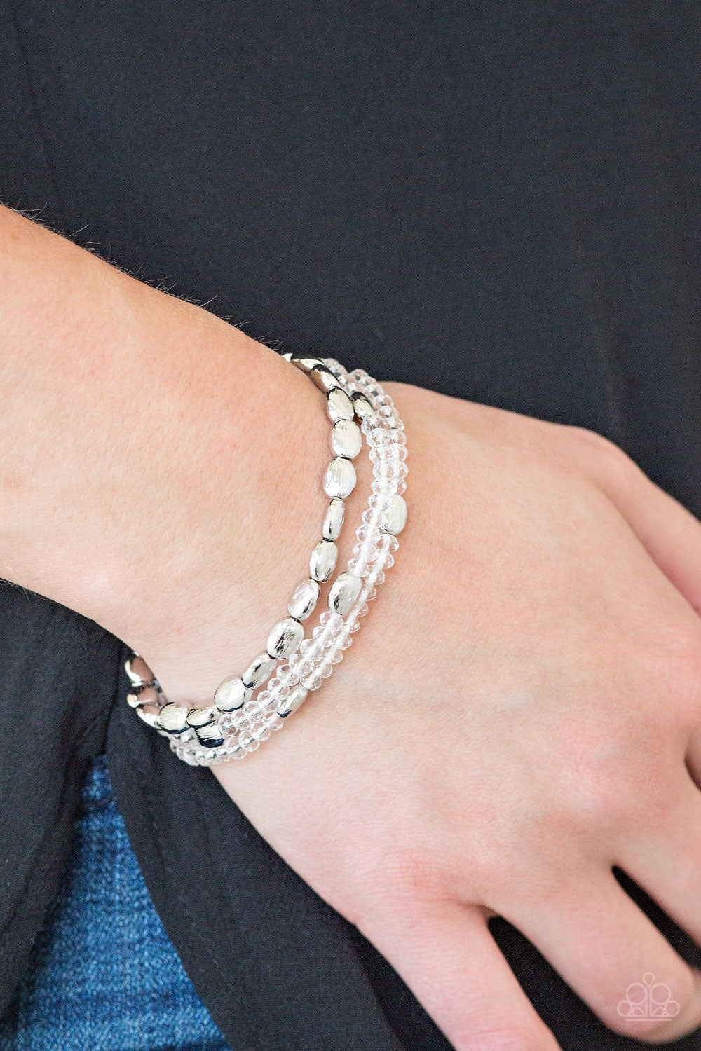 Hello Beautiful White Bracelet (Stretchy)