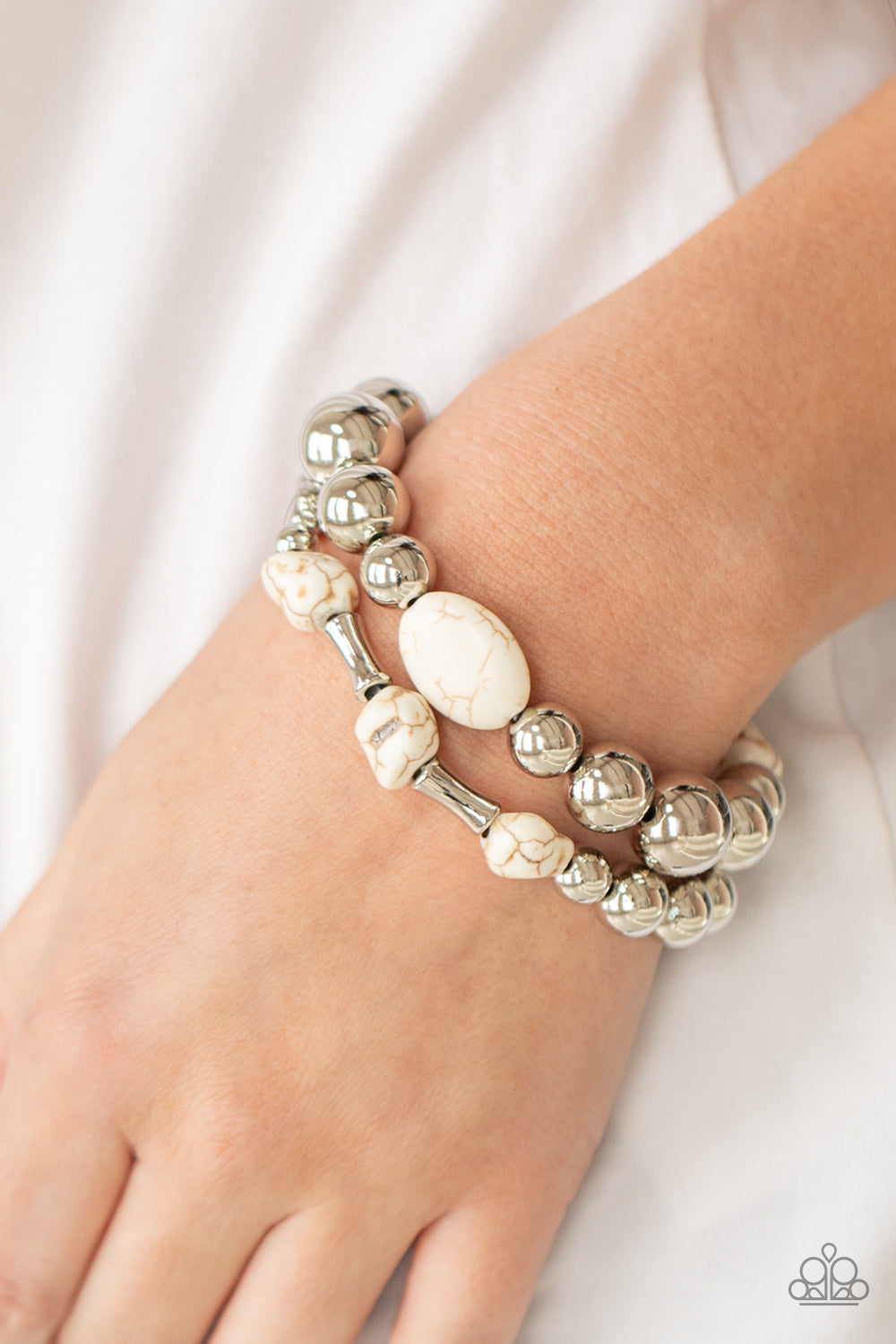 Authentically Artisan White Bracelet (Stretchy)