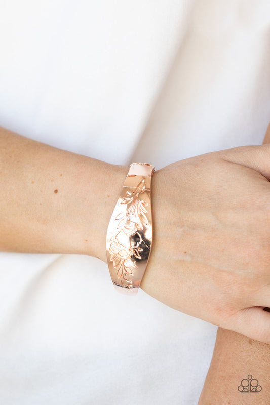Fond Of Florals Rose Gold Bracelet (Hinge)