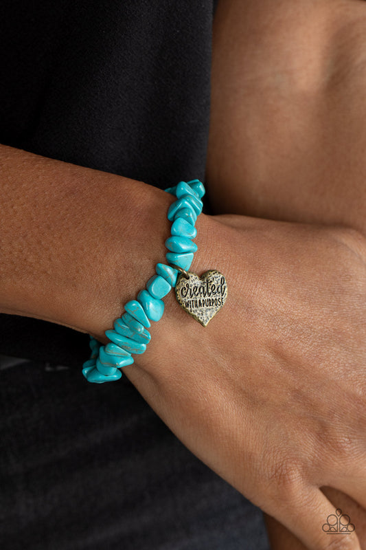 Stone-Hearted Brass Bracelet (Stretchy)