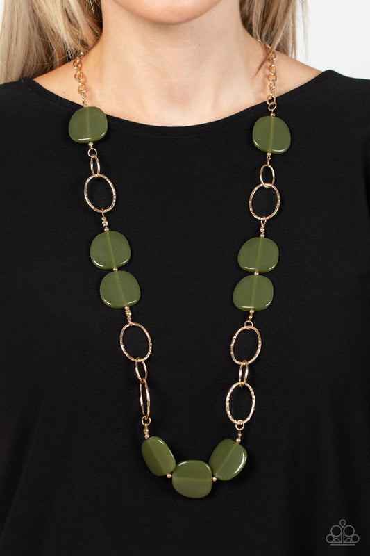 Posh Promenade Green Necklace