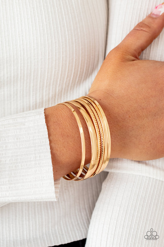 Gliding Gleam Gold Bracelet (Bangle)