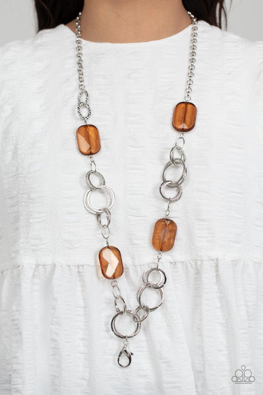 Stained Glass Glamour Brown Lanyard