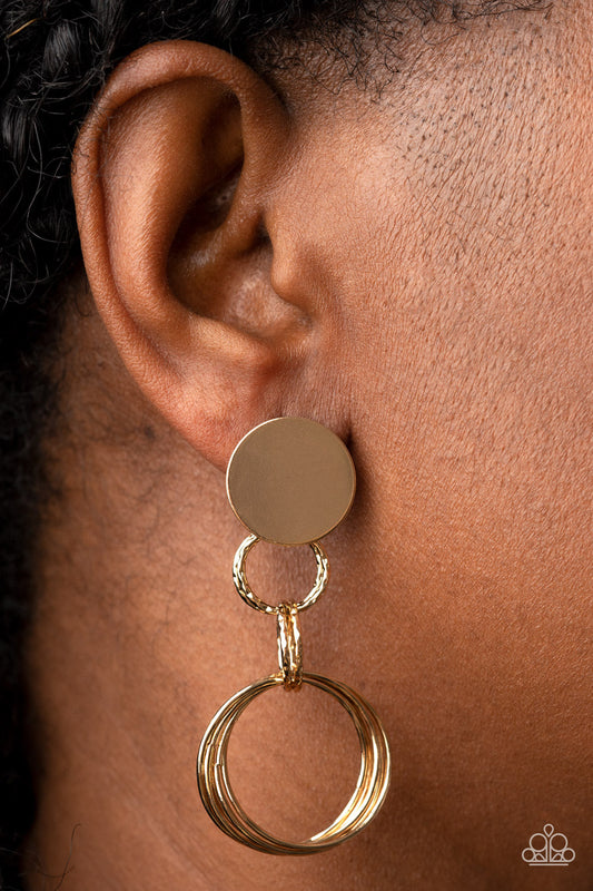 Industrialized Fashion Gold Earrings (Post Back)