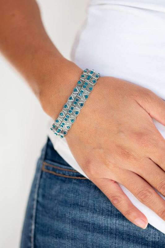 Modern Magnificence Blue Bracelet (Stretchy)