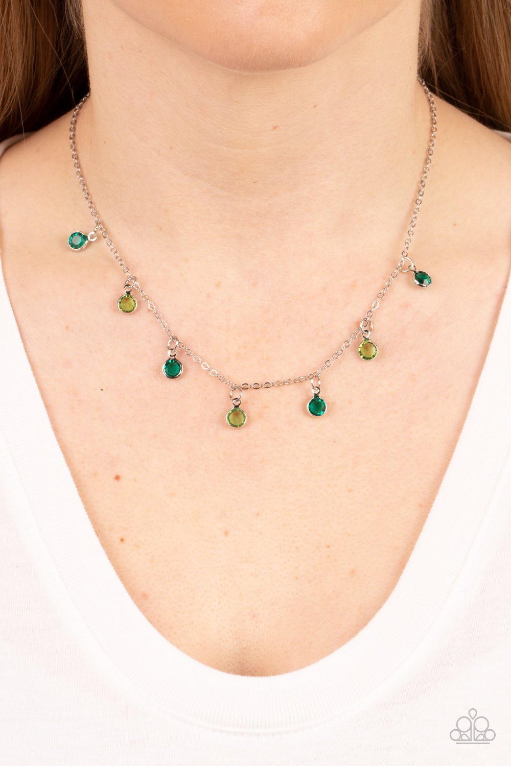 Carefree  Charmer Green Necklace