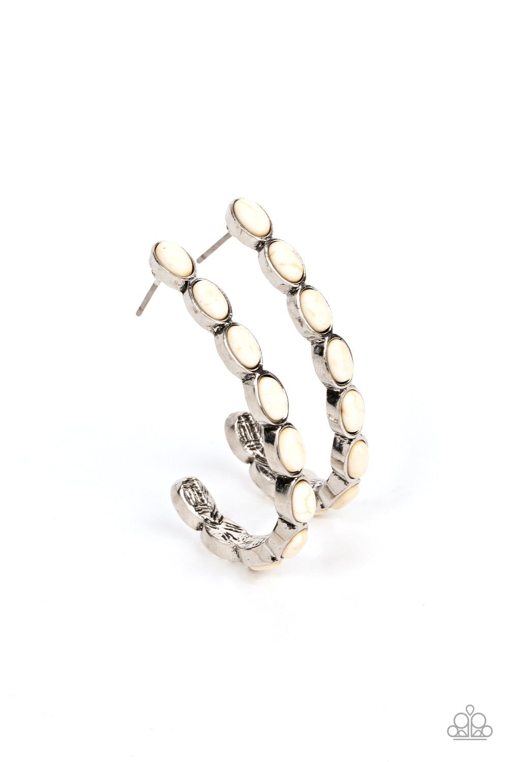 Kick Up A SANDSTORM White Earrings (Hoops)