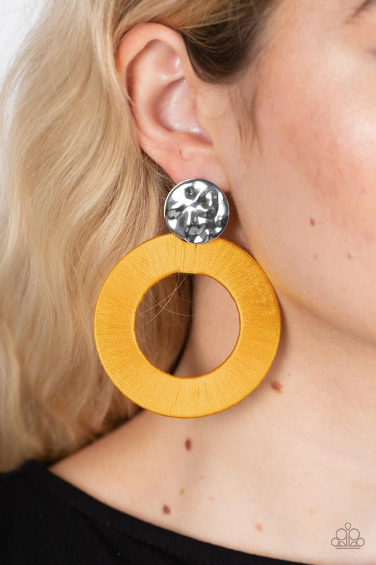 Strategically Sassy Yellow Earrings (Post Back)