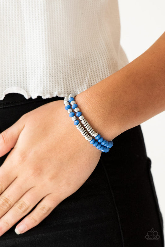 Downright Dressy Blue Bracelet (Stretchy)