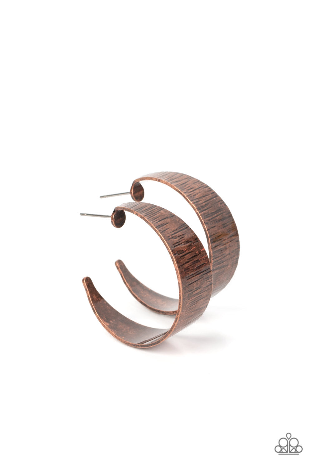 Lecture on Texture Copper Earrings (Hoops)