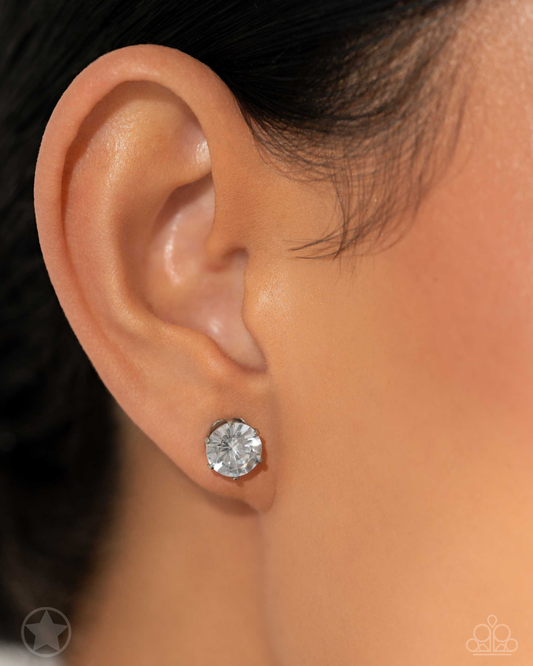 Just In TIMELESS White Earrings (Post Back)