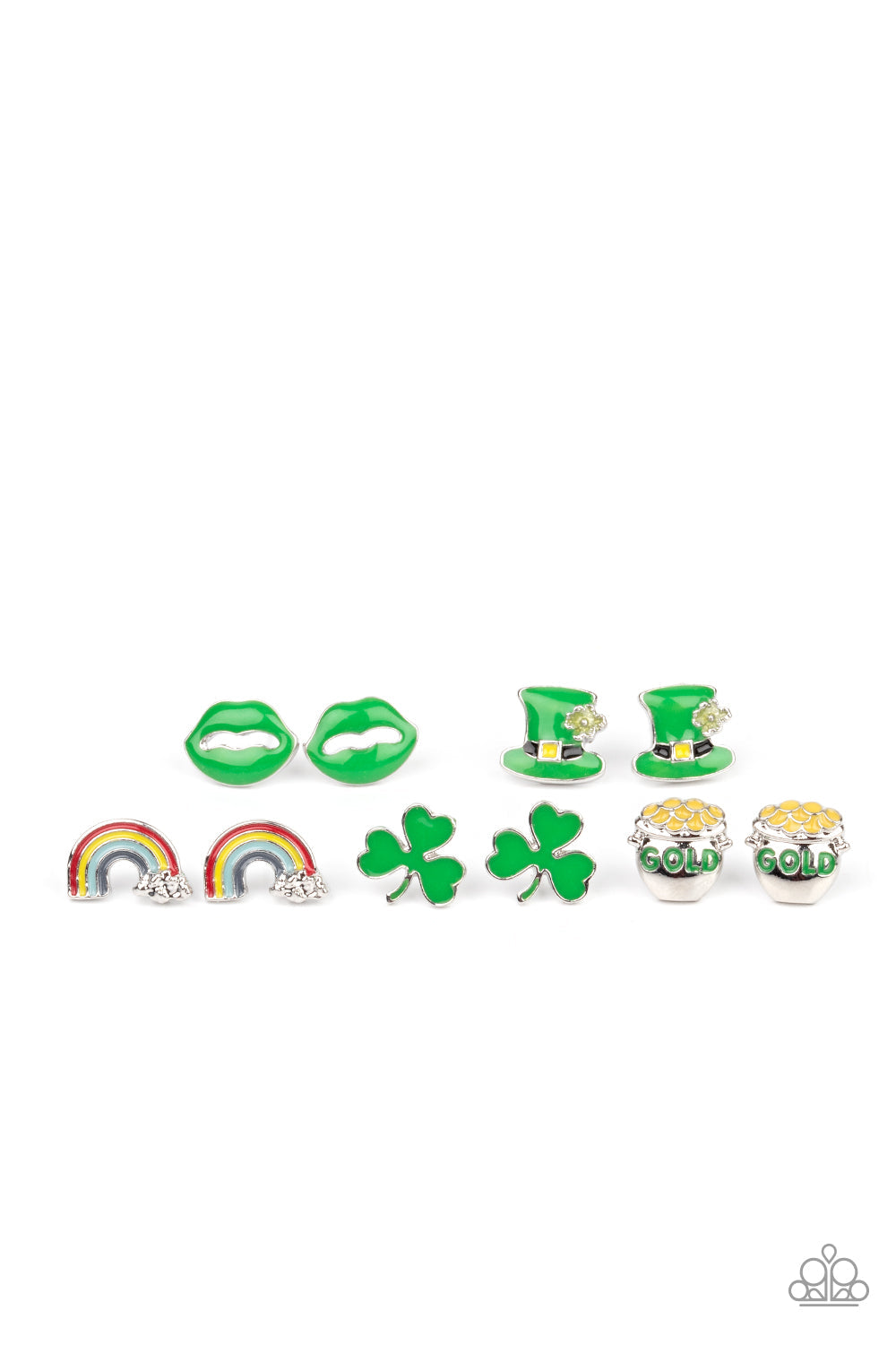 (Starlet Shimmer-Little Diva’s) St Patrick’s Day 5-Piece Post Back Earrings