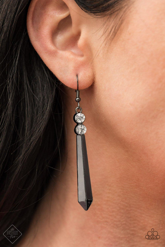 Sparkle Steam Black Earrings (Post Back)