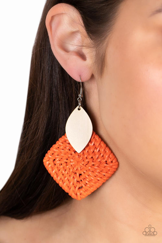 Sabbatical WEAVE Orange Earrings