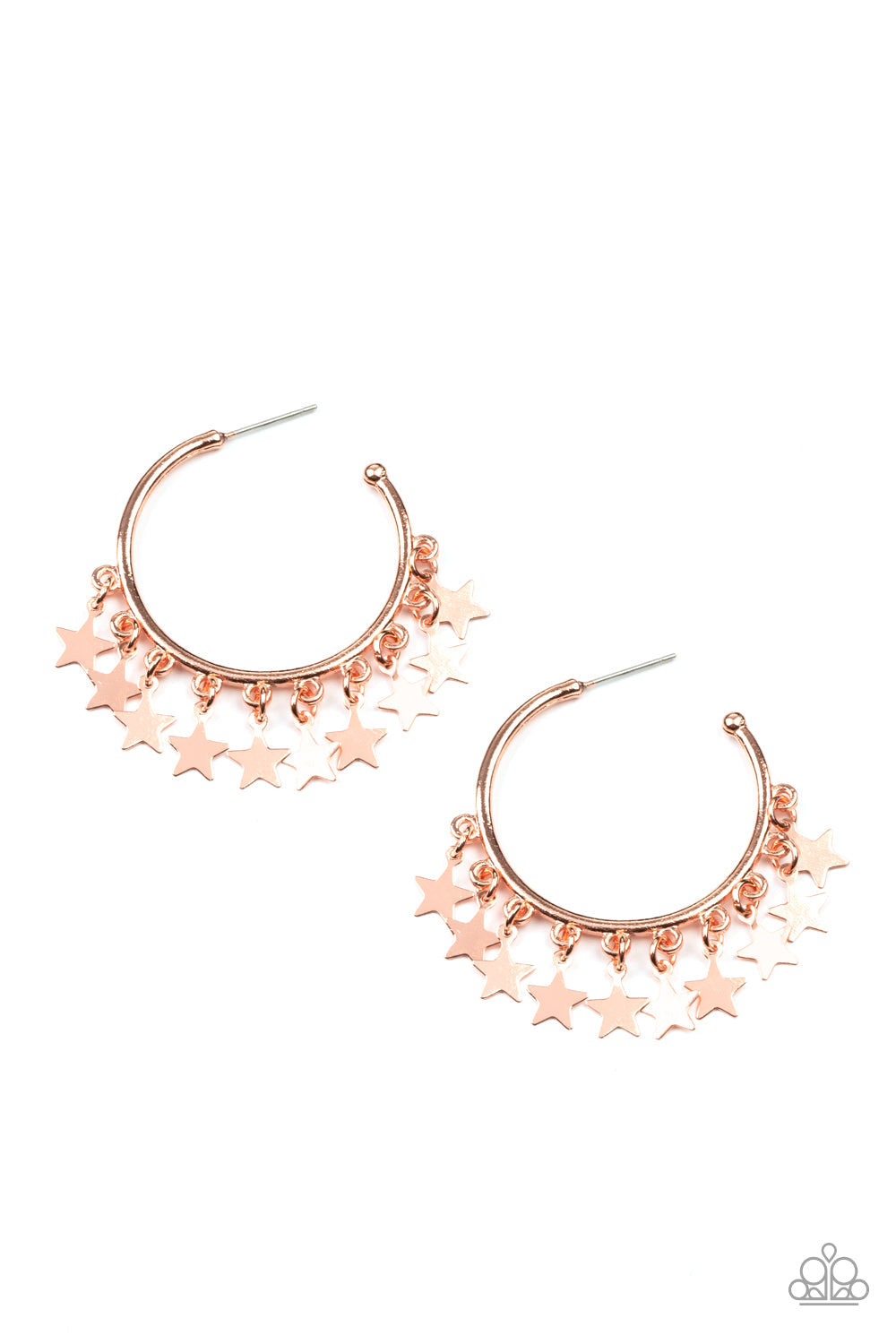 Happy Independence Copper Earrings (Hoops)