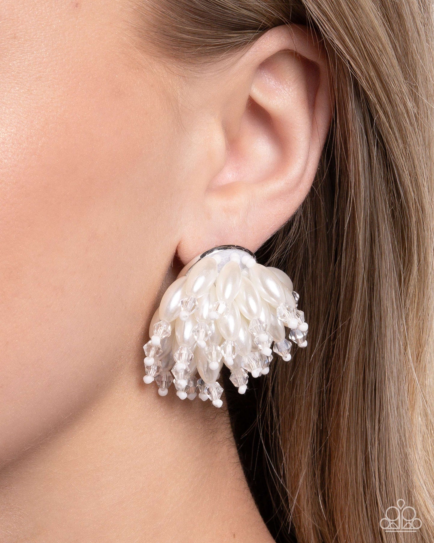 Sunset Shower White Earrings (Post Back)