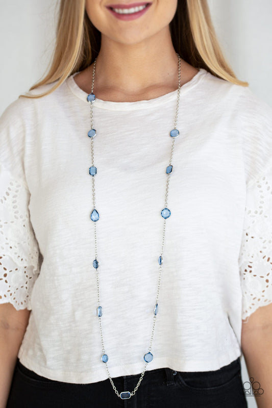 Glassy Glamorous Blue Necklace