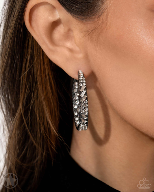 GLITZY By Association Gunmetal Earrings (Hoops)
