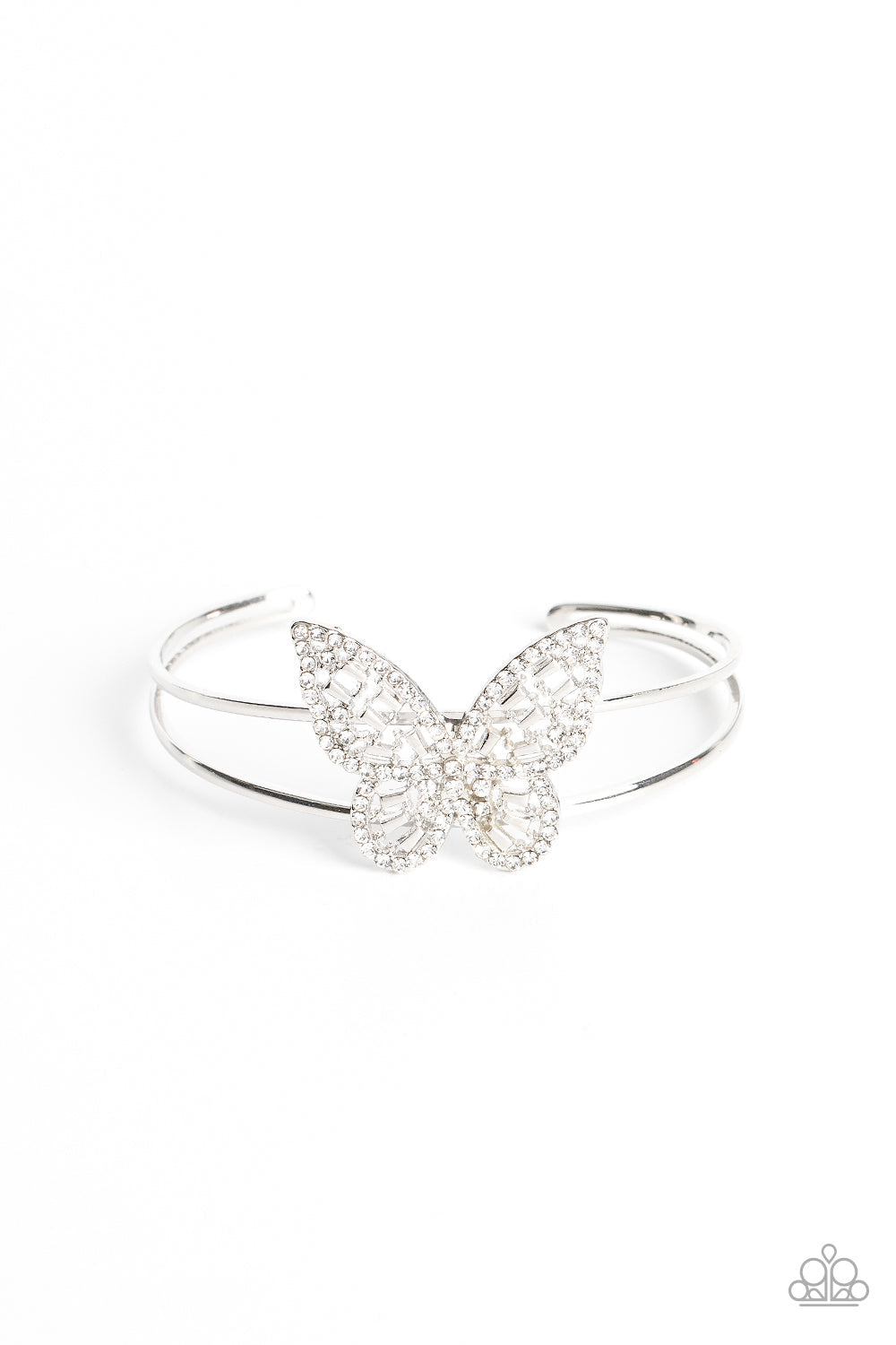 Butterfly Bella White Bracelet (Cuff)