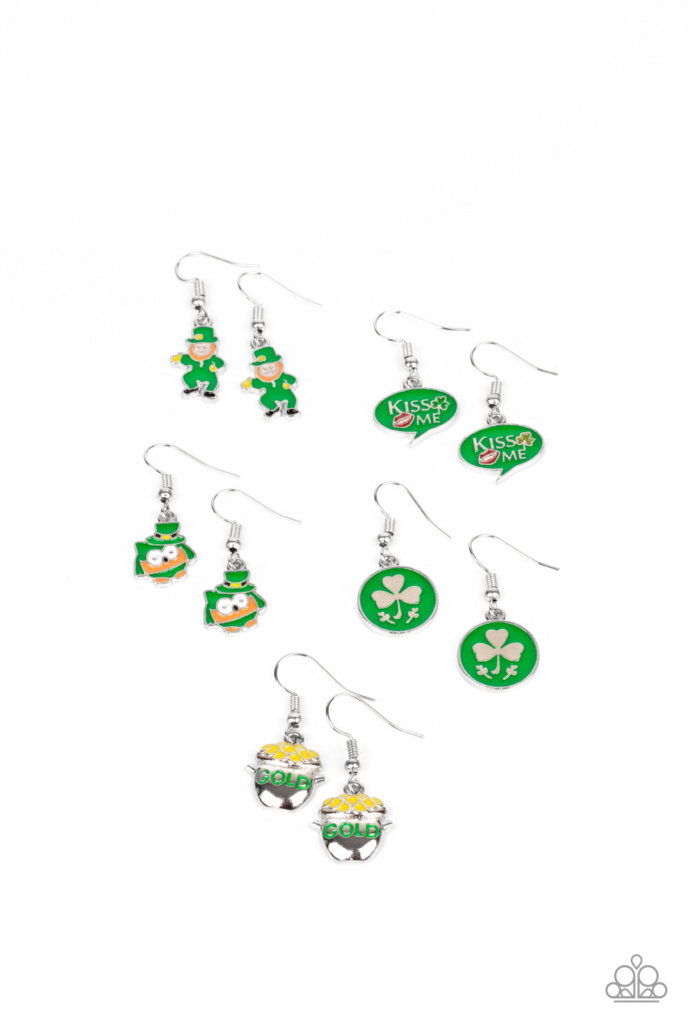 (Starlet Shimmer-Little Diva’s) St. patricks 5-Piece Earrings