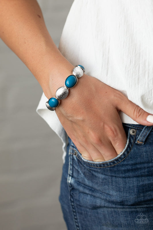 Decadently Dewy Blue Bracelet (Stretchy)