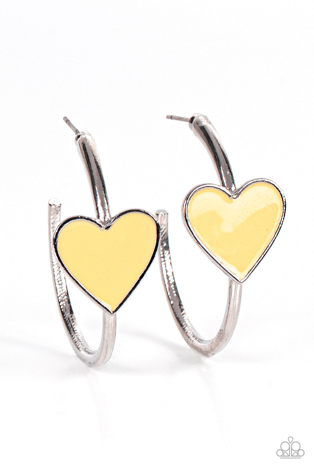Kiss Up Yellow Earrings (Hoops)