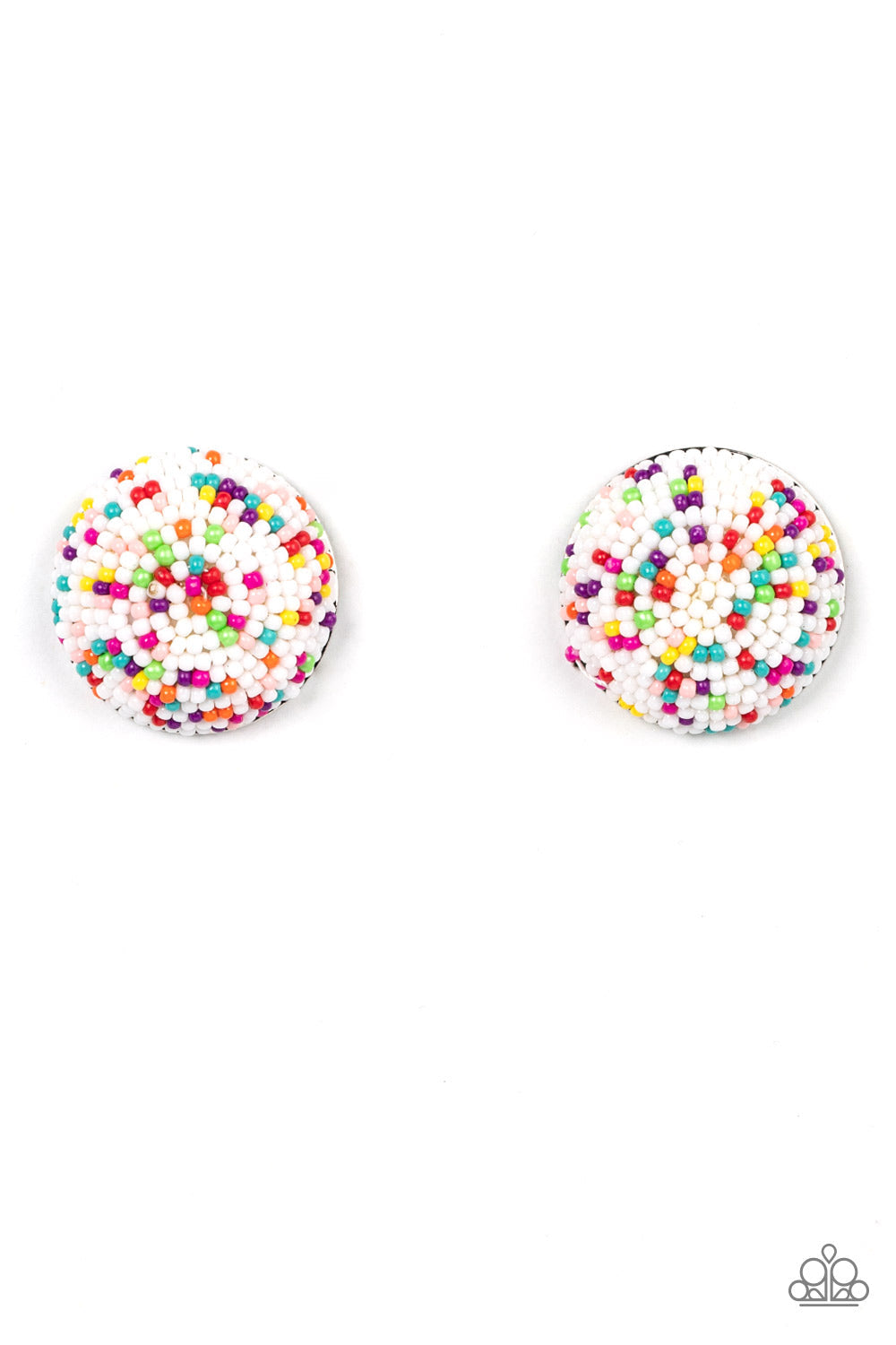Kaleidoscope Sky White Earrings (Post Back)