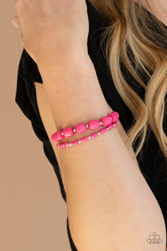 Colorfully Country Pink Bracelet (Stretchy)