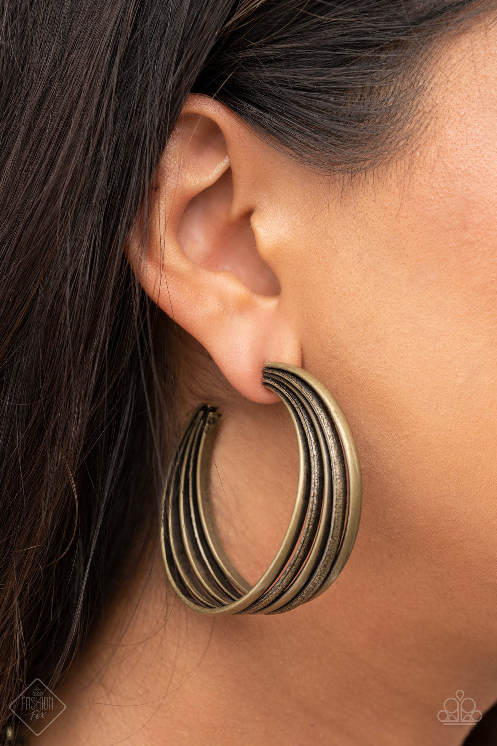 In Sync Brass Earrings (Hoops)